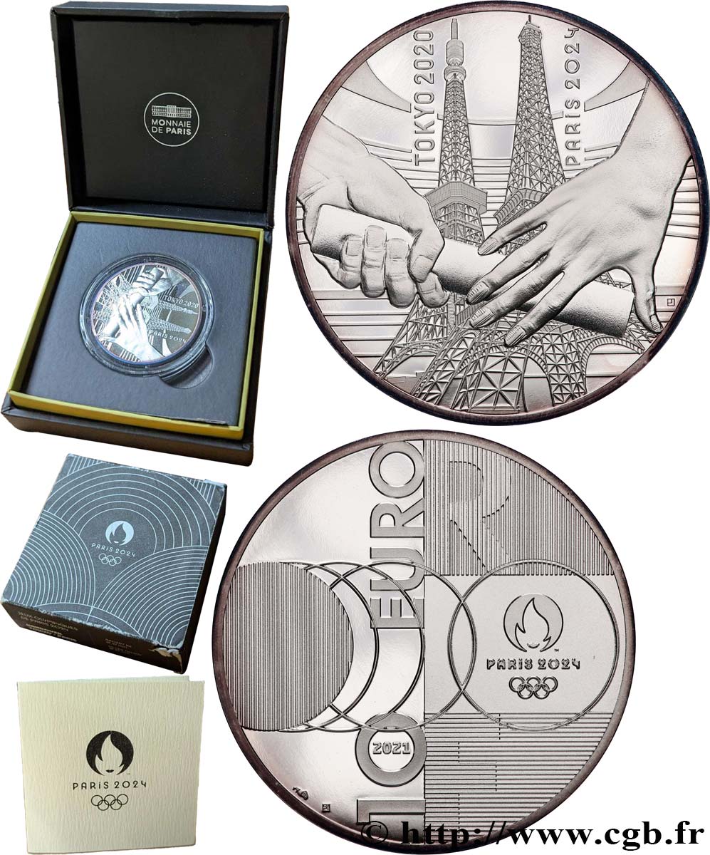 FRANCE BELLE EPREUVE 10 Euro HANDOVER TOKYO-PARIS 2021 Proof set