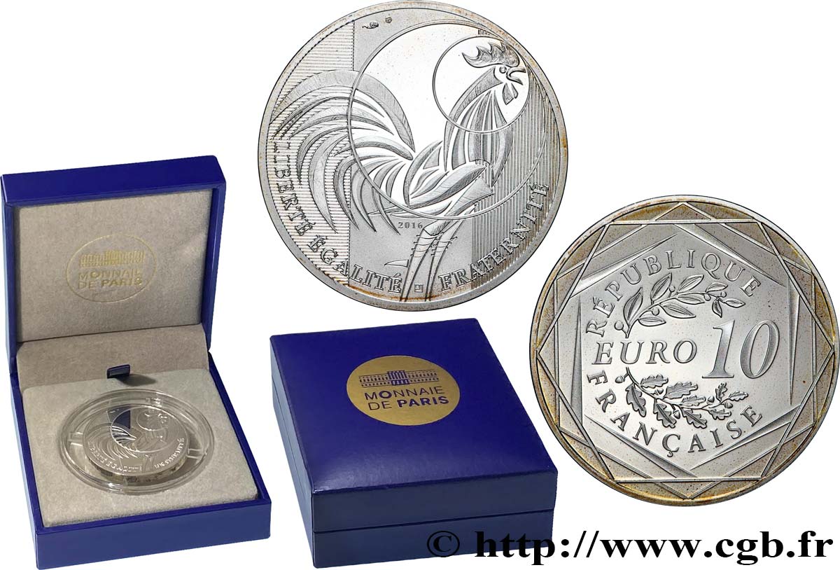 FRANCE Belle Épreuve 10 Euro COQ 2016 Proof set