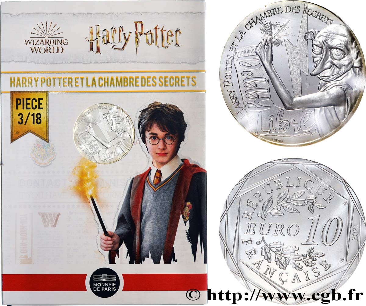 FRANCE 10 Euro HARRY POTTER ET LA CHAMBRE DES SECRETS 2021 MS