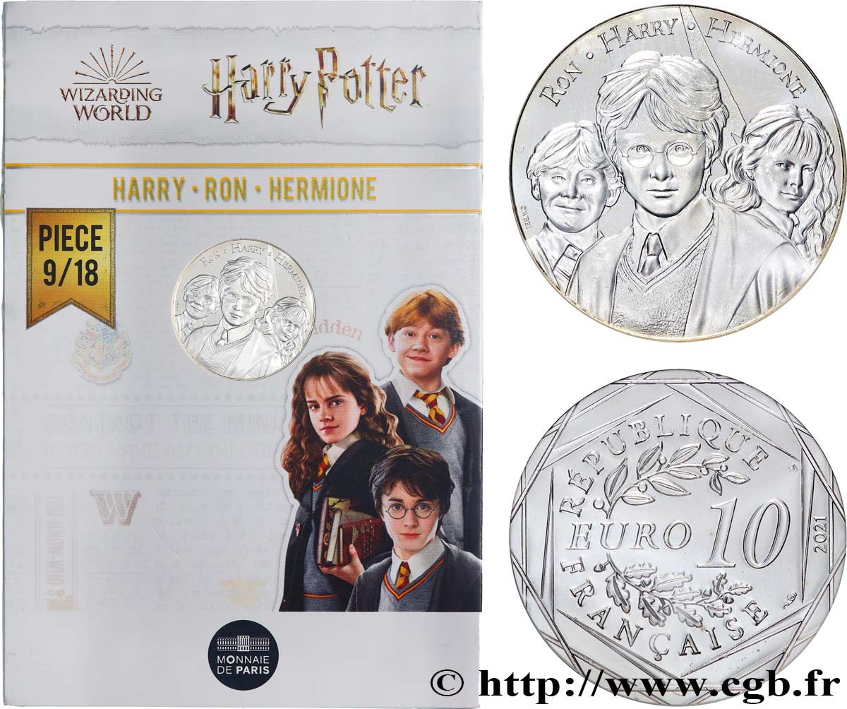 FRANCIA 10 Euro HARRY POTTER - HARRY . RON . HERMIONE 2021 MS