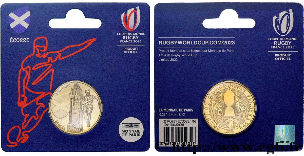 FRANCE 1/4 Euro COUPE DU MONDE DE RUGBY - ECOSSE 2023 MS