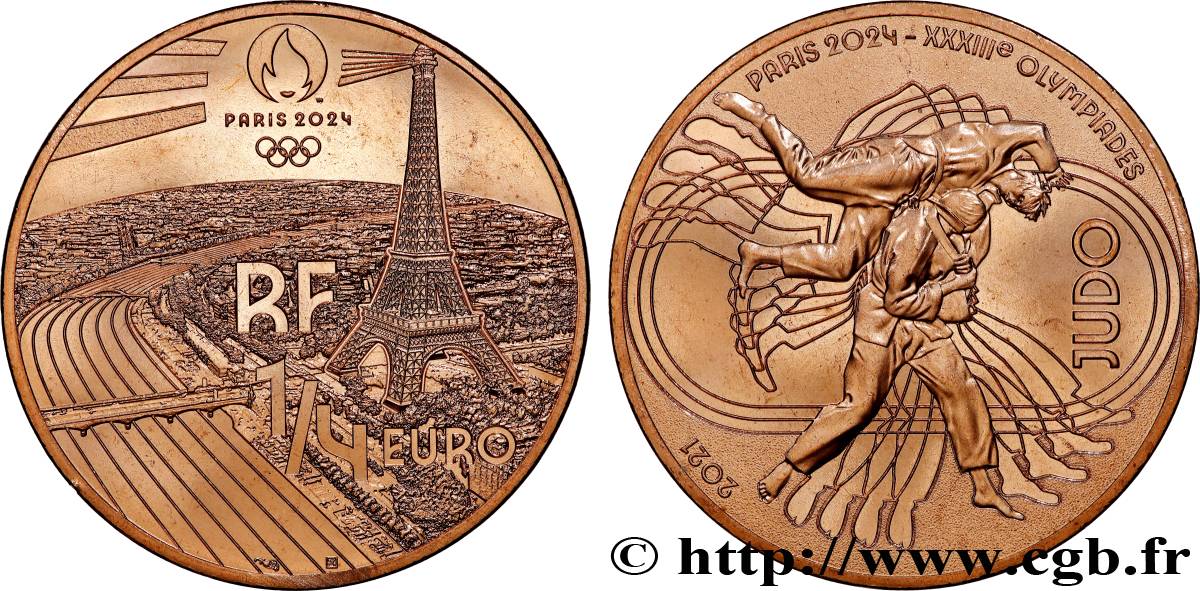 FRANCIA 1/4 Euro PARIS 2024 JUDO 2021 SC