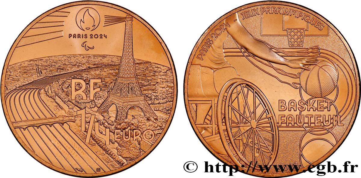 FRANCE 1/4 Euro PARIS 2024 BASKET FAUTEUIL 2023 MS