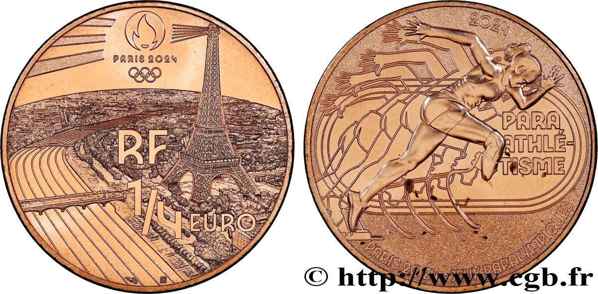 FRANCIA 1/4 Euro PARIS 2024 PARA ATHLÉTISME 2024 MS