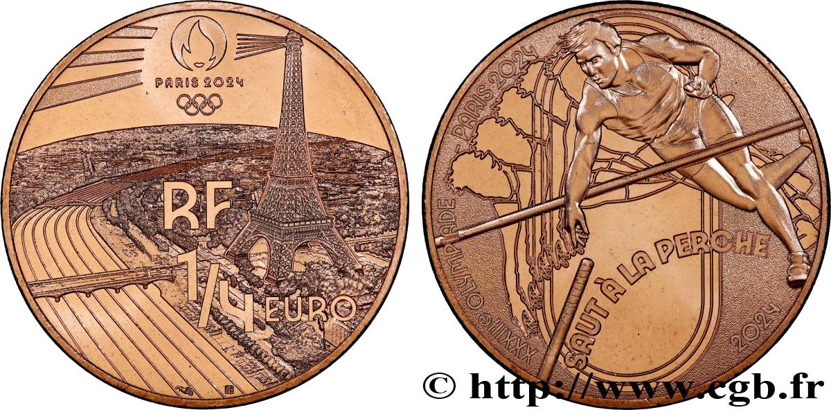 FRANCE 1/4 Euro PARIS 2024 SAUT A LA PERCHE 2024 SPL
