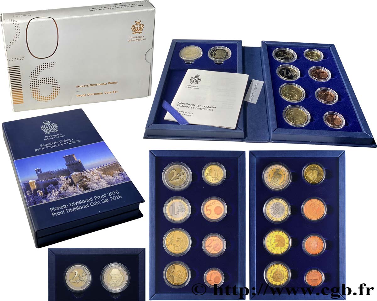 SAN MARINO COFFRET Euro BELLE ÉPREUVE 2016 BE