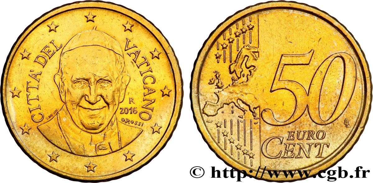 VATICAN 50 Cent PAPE FRANÇOIS  2016 SUP