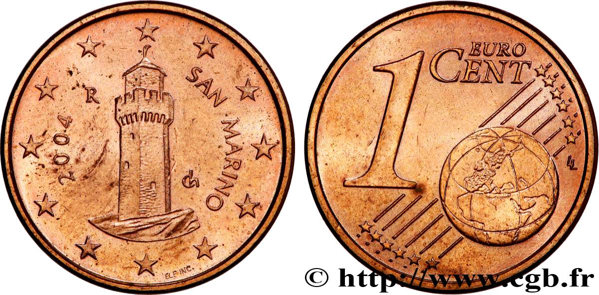 RÉPUBLIQUE DE SAINT- MARIN 1 Cent MONTALE 2004 SPL