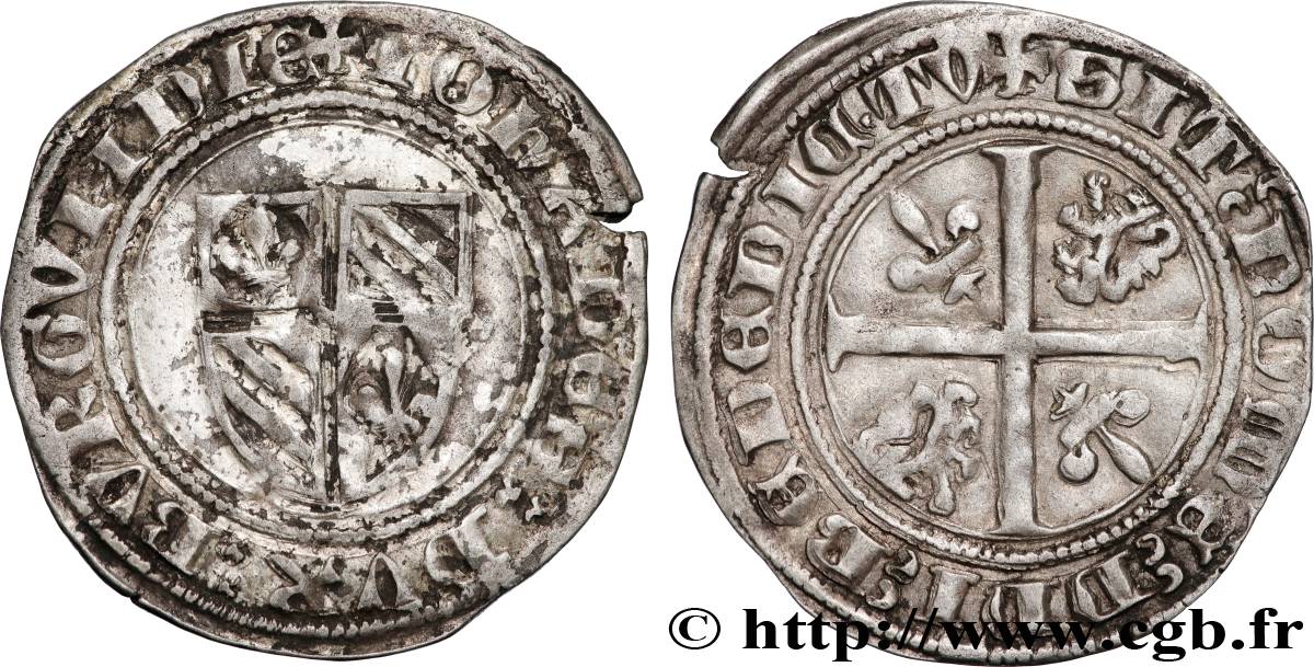 BOURGOGNE - DUKEDOM OF BOURGOGNE - JEAN WITHOUT FRIGHT
 Grand blanc XF/AU