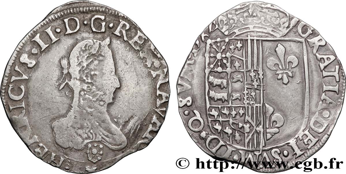 KINGDOM OF NAVARRE - HENRY III Franc XF