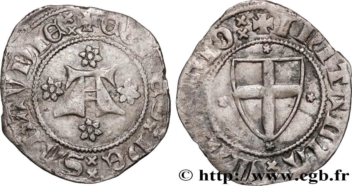 SAVOY - COUNTY OF SAVOY - AMADEUS VI Double, (doppio di moneta nera), 2e type AU