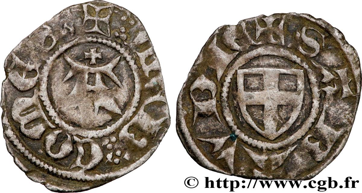 SAVOY - COUNTY OF SAVOY - AMADEUS VI Obole viennoise (ou denier viennois) AU/XF