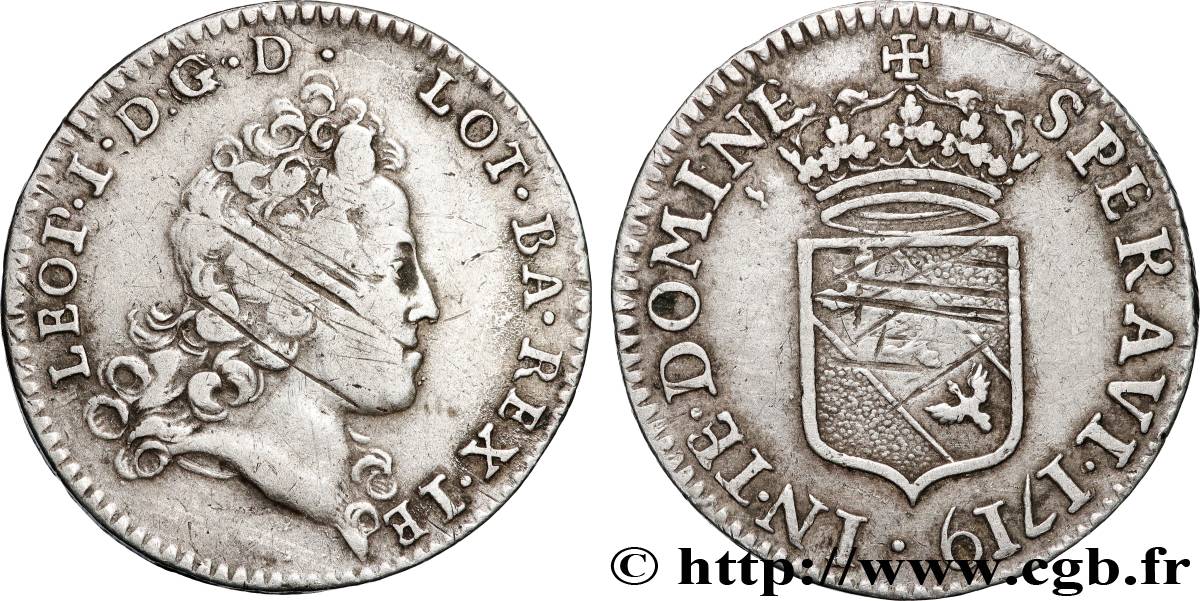 DUCHY OF LORRAINE - LEOPOLD I Demi-teston VF/XF