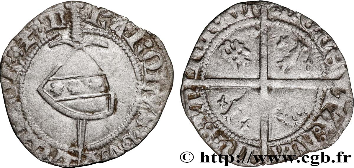 DUCHY OF LORRAINE - CHARLES II Quart de gros XF