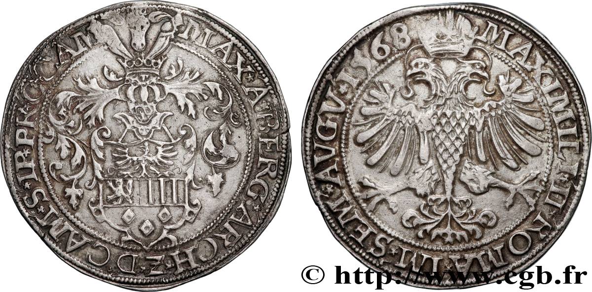CAMBRÉSIS - ARCHBISHOPRIC OF CAMBRAI - MAXIMILIEN DE BERGHES Daldre ou thaler AU/AU