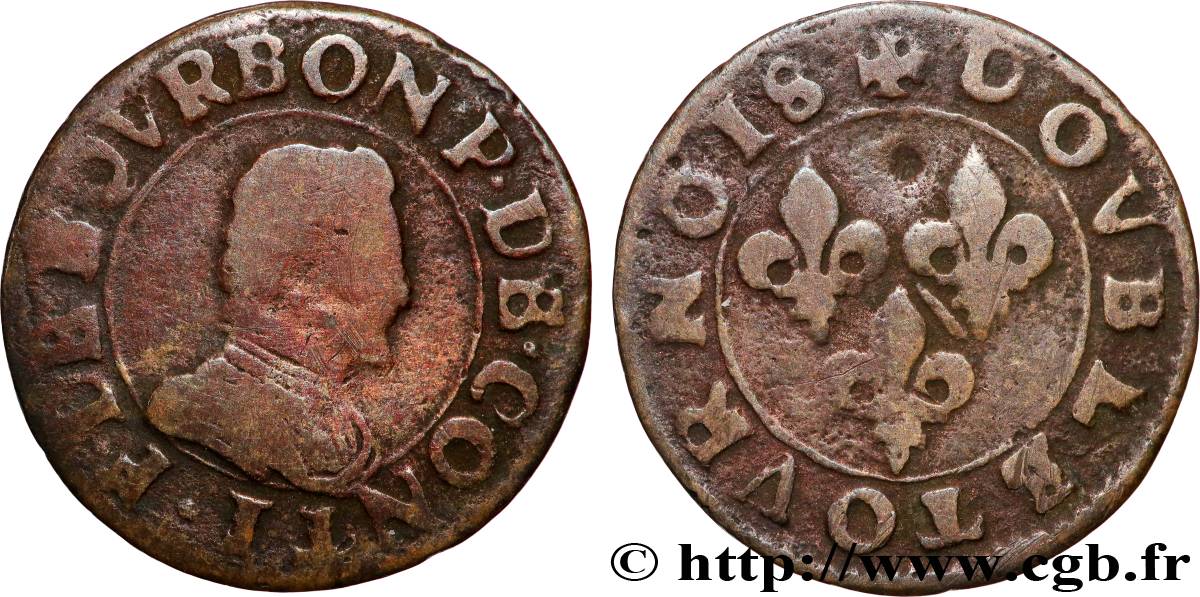 PRINCIPAUTY OF CHATEAU-REGNAULT - FRANCOIS OF BOURBON-CONTI Double tournois, type 18 VF