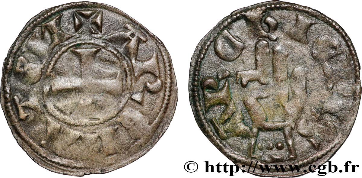 PROVENCE - ARCHBISCHOP OF ARLES - ANONYMOUS COINAGE Denier anonyme ou estévenant AU