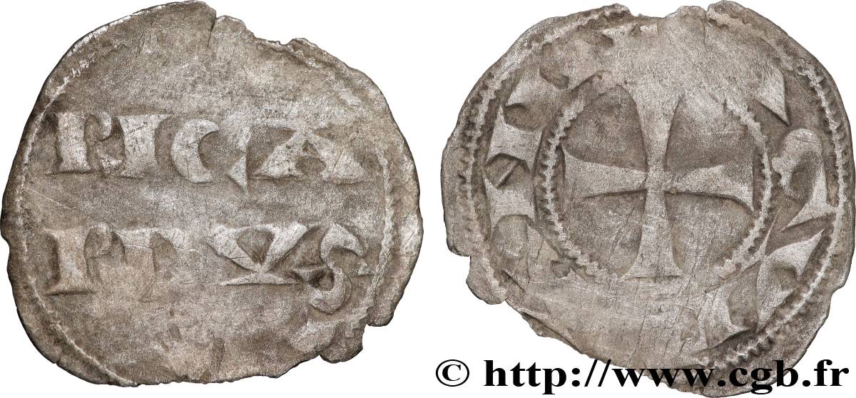 AQUITAINE - DUCHY OF AQUITAINE - RICHARD LIONHEART Denier, 1er type VF