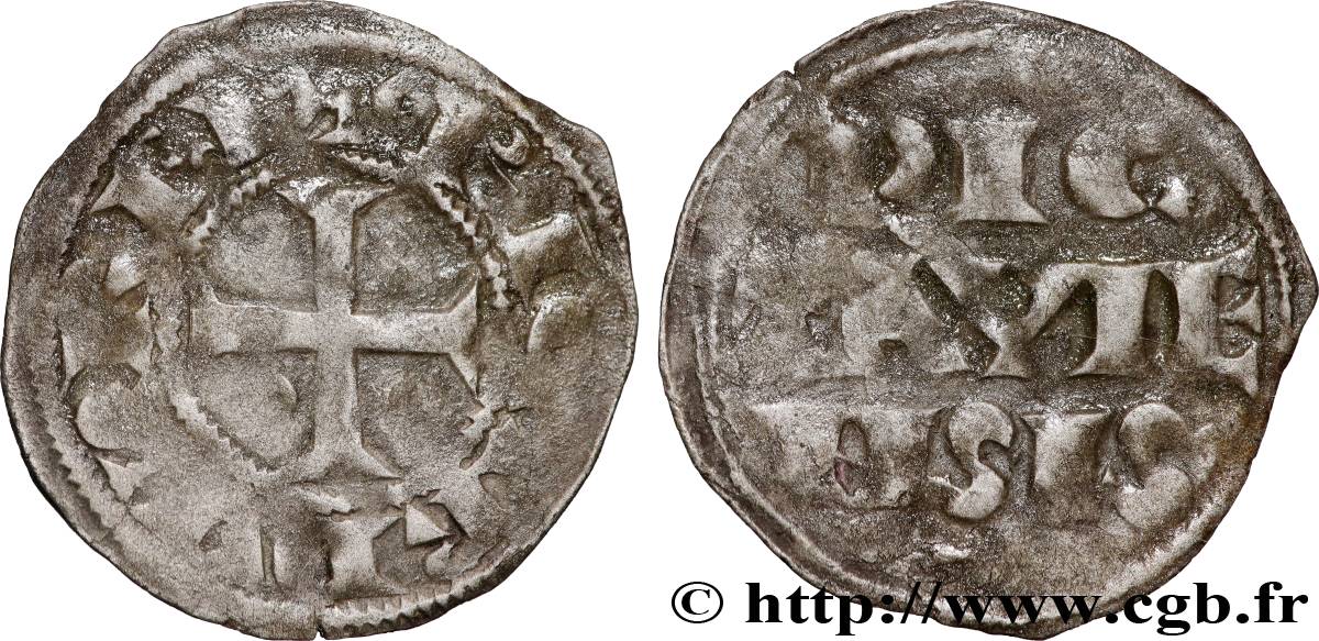 COUNTY OF POITOU - RICHARD CŒUR DE LION Denier XF