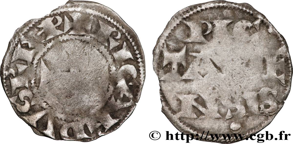 COUNTY OF POITOU - RICHARD CŒUR DE LION Denier VF