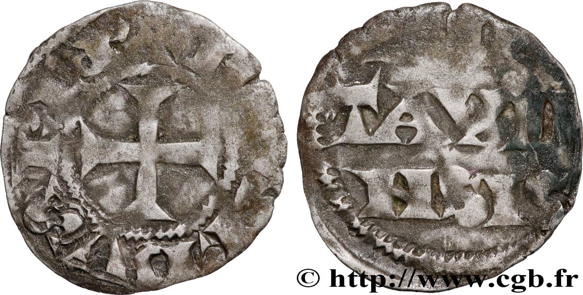 COUNTY OF POITOU - RICHARD CŒUR DE LION Denier VF