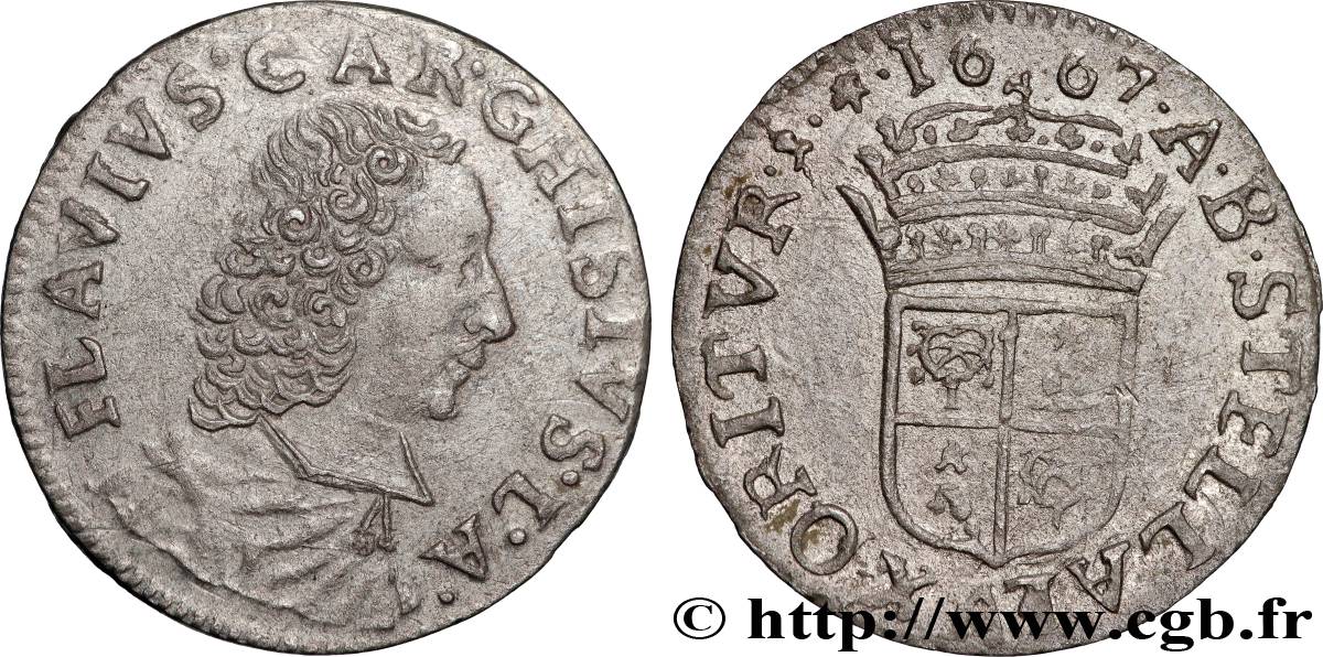 COMTAT-VENAISSIN - ALEXANDRE VII (Fabius Chigi) Douzième d écu ou luigino TTB+
