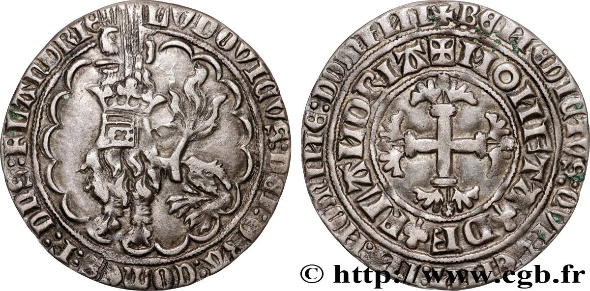 FLANDERS - COUNTY OF FLANDERS - LOUIS I OF CRÉCY - LOUIS II Double gros ou botdraeger AU