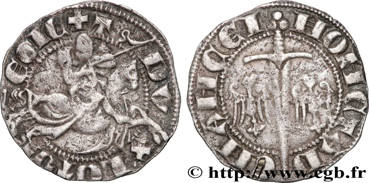 LORRAINE - DUCHY OF LORRAINE - THIBAUT II Quart de gros dit “spadin” XF