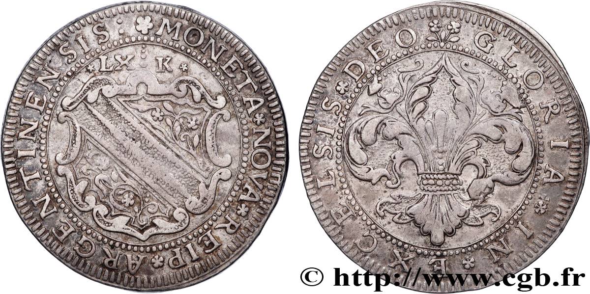 CITY OF STRASBOURG Florin ou pièce de 60 kreuzers XF/AU