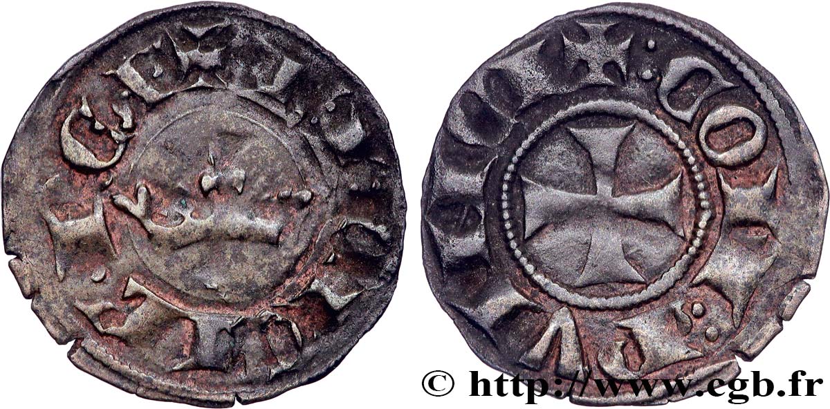 PROVENCE - COUNTY OF PROVENCE - CHARLES II OF ANJOU Obole coronat XF/AU
