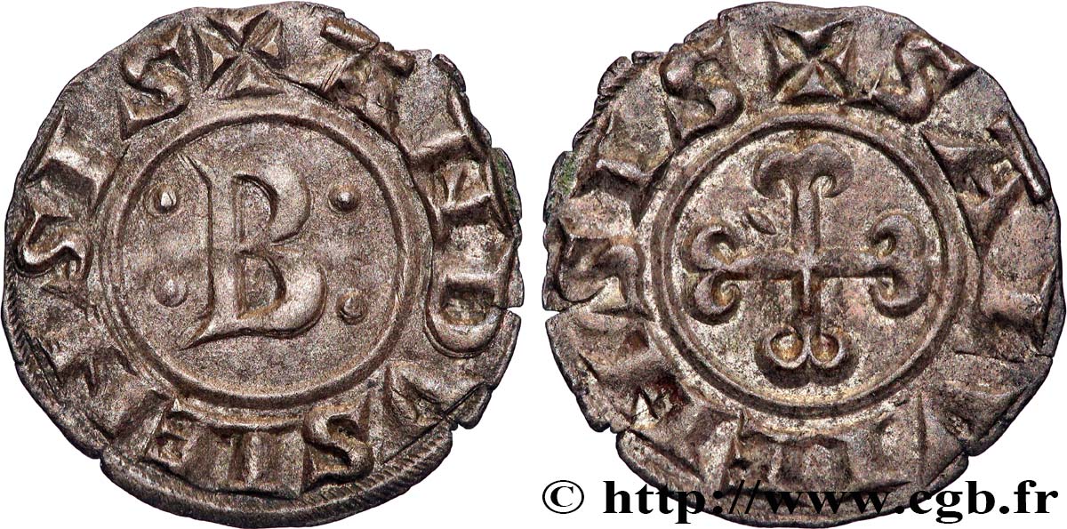 LANGUEDOC - ANDUZE AND SAUVE - BERNARD II Denier ou bernardin AU/AU