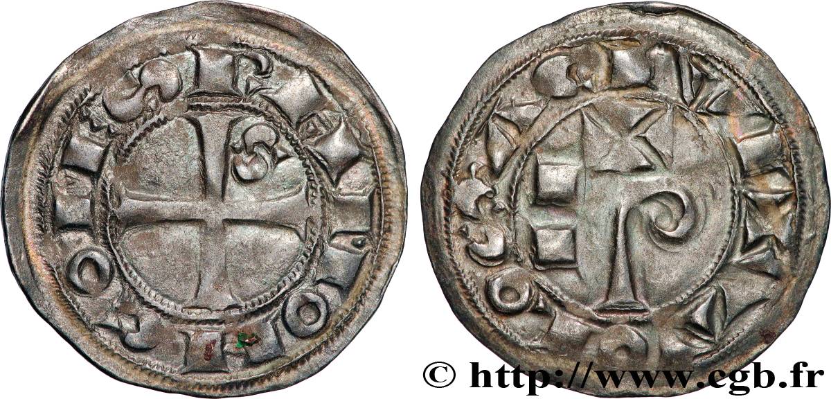LANGUEDOC - COMTÉ DE TOULOUSE - GUILLAUME IX D AQUITAINE Denier ou raimondin TTB+