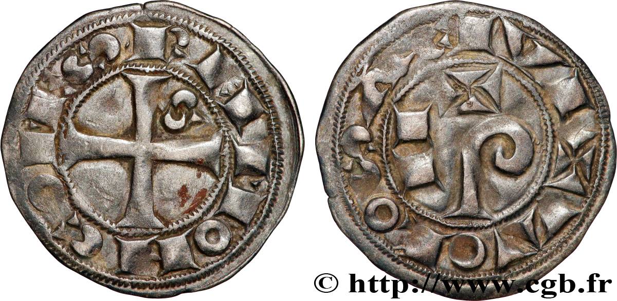 LANGUEDOC - COUNTY OF TOULOUSE - WILLIAM IX OF AQUITAINE Denier ou raimondin XF