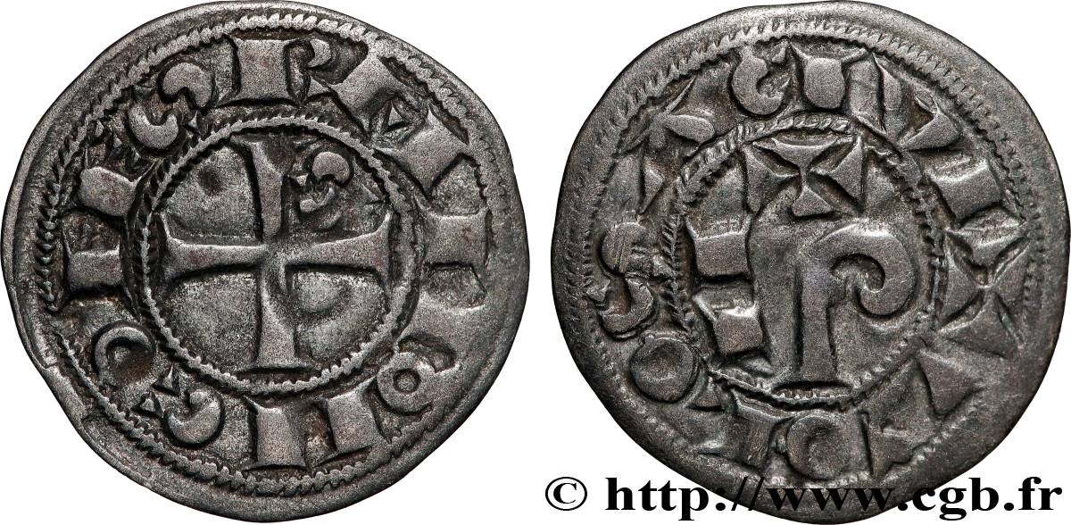 LANGUEDOC - COUNTY OF TOULOUSE - WILLIAM IX OF AQUITAINE Obole XF