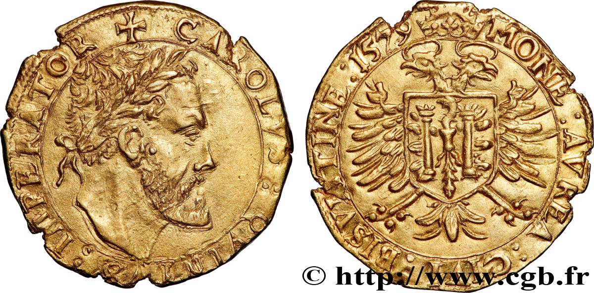 TOWN OF BESANCON - COINAGE STRUCK AT THE NAME OF CHARLES V Pistole q.SPL/SPL