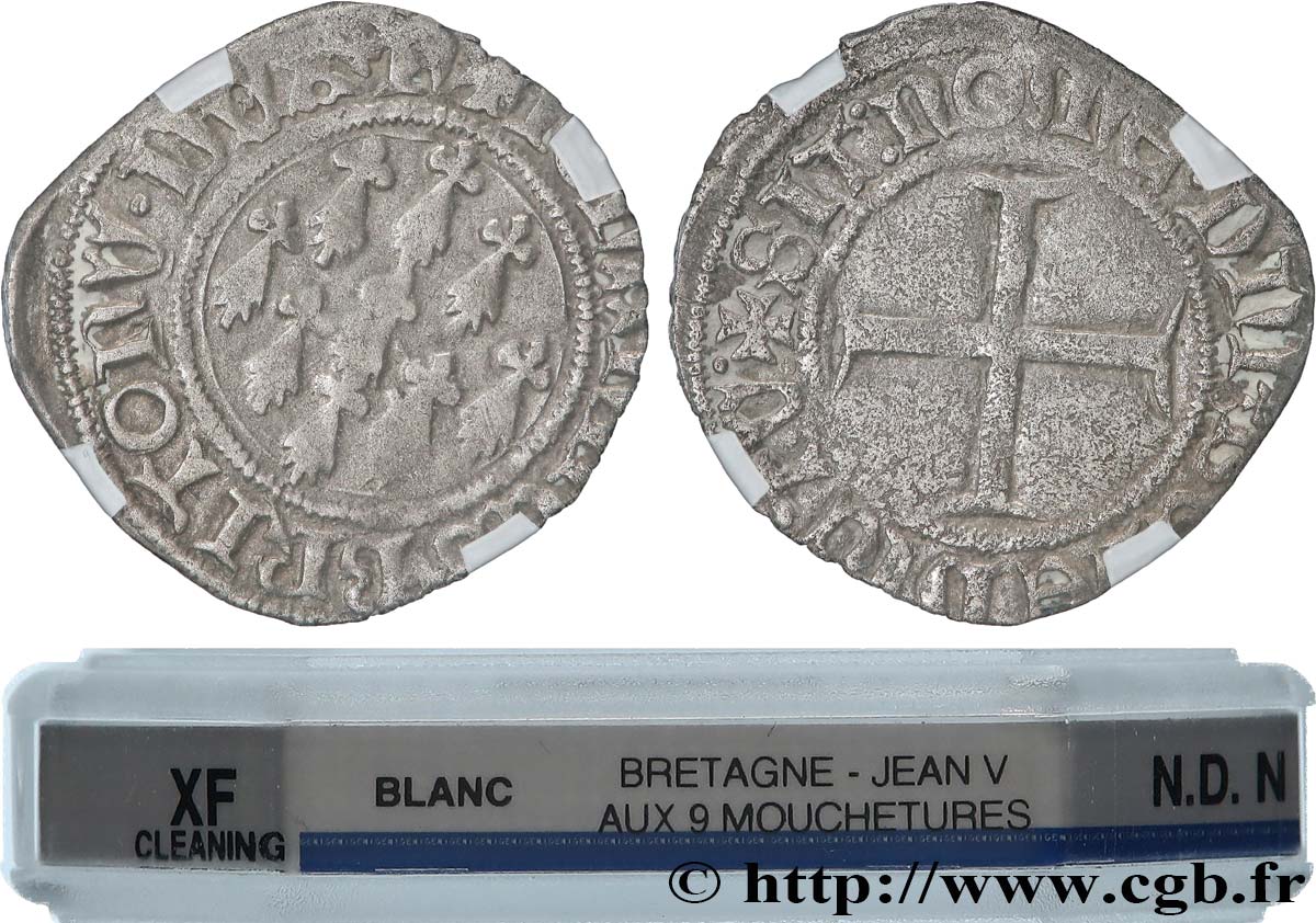 BRETAGNE - DUCHÉ DE BRETAGNE - JEAN V  Blanc XF