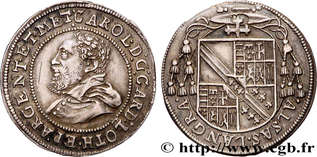 ALSACE - ÉVÊCHÉ DE STRASBOURG - CHARLES II DE LORRAINE-VAUDÉMONT Teston ou quart de thaler SPL