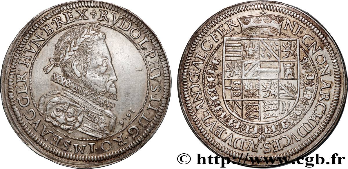 ALSACE - LANDGRAVIAT DE HAUTE-ALSACE - RODOLPHE II DE HABSBOURG Thaler TTB+