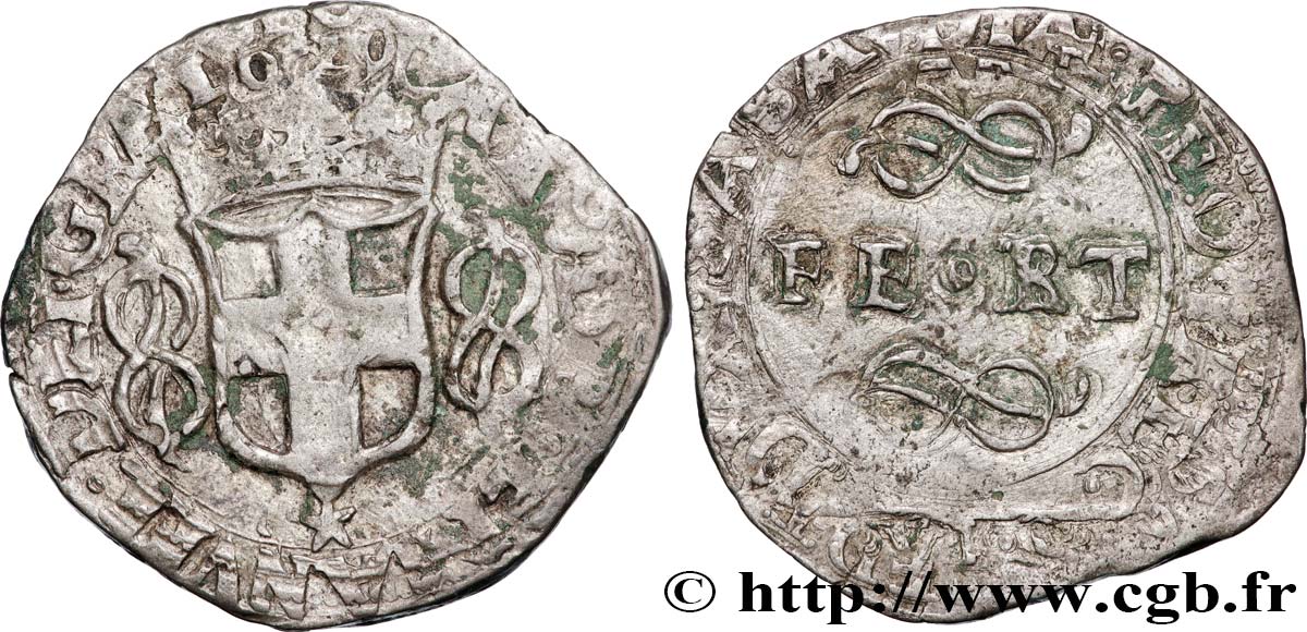 SAVOIE - DUCHÉ DE SAVOIE - CHARLES-EMMANUEL Ier 6 sols (6 soldi) TB+