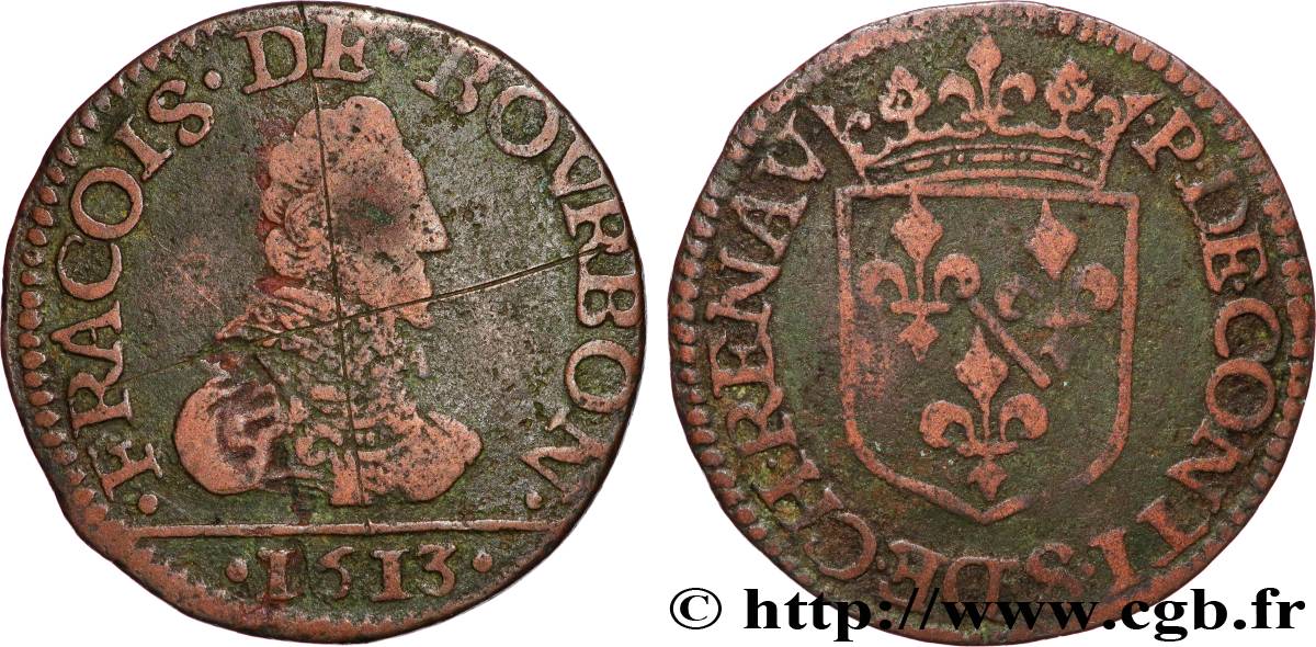 PRINCIPAUTÉ DE CHÂTEAU-REGNAULT - FRANÇOIS DE BOURBON-CONTI Liard, type 2 TB