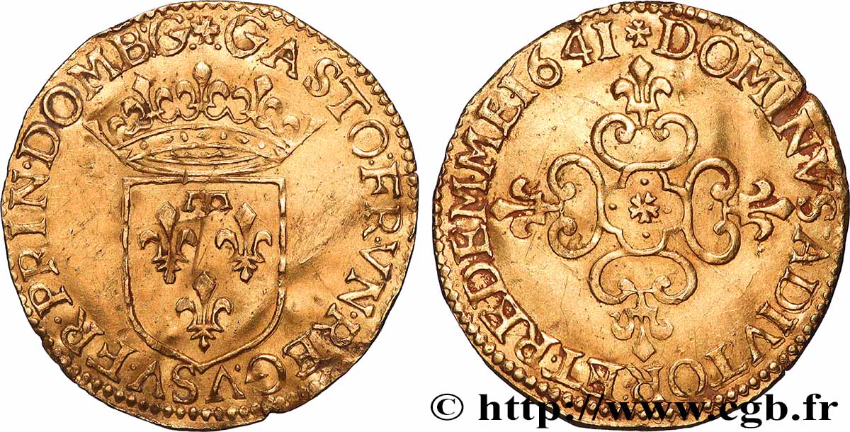 PRINCIPAUTY OF DOMBES - GASTON OF ORLEANS Écu d or au soleil q.SPL