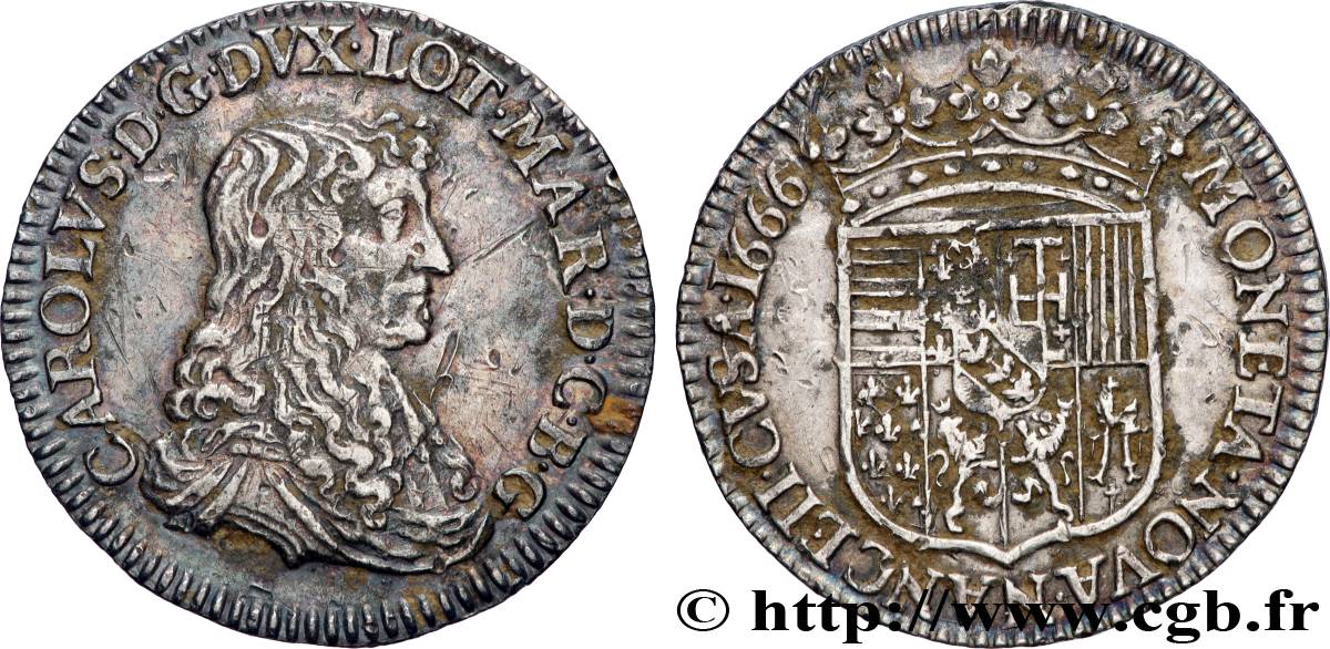 DUCHY OF LORRAINE - CHARLES IV Demi-teston XF