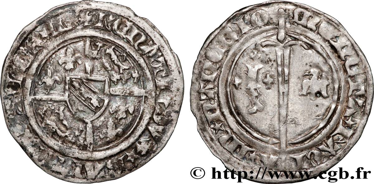LORRAINE - DUCHY OF BAR - RENÉ I OF ANJOU  Demi-gros d argent VF