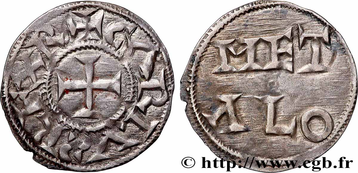 POITOU - COMTÉ DE POITOU - MONNAYAGE IMMOBILISÉ AU NOM DE CHARLES II LE CHAUVE Denier EBC