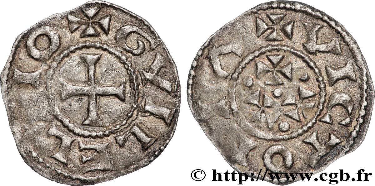 AQUITAINE - DUCHÉ D AQUITAINE - GUILLAUME IX Denier TTB+