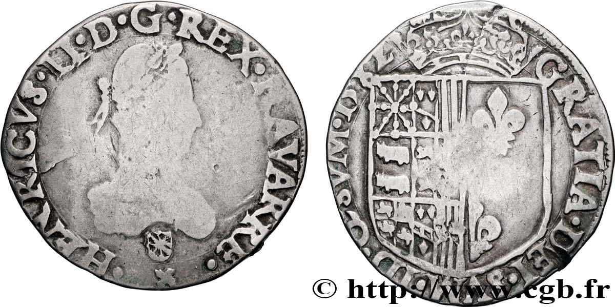 NAVARRE - ROYAUME DE NAVARRE - HENRI III Franc TB