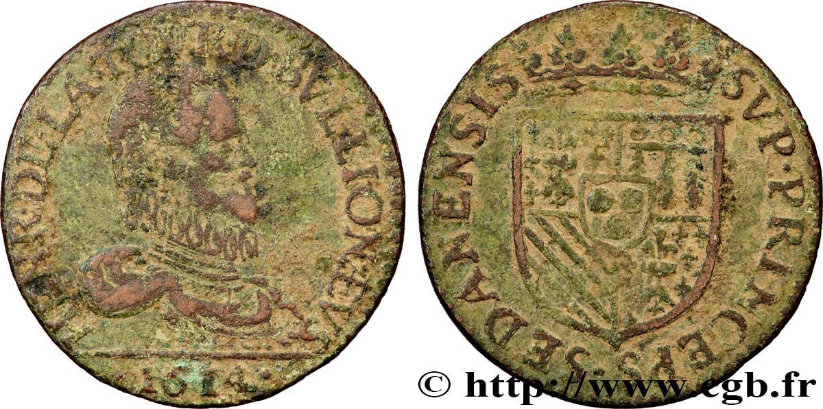 ARDENNES - PRINCIPAUTY OF SEDAN - HENRI OF LA TOUR D AUVERGNE Liard, type 4 (col fraisé) q.BB