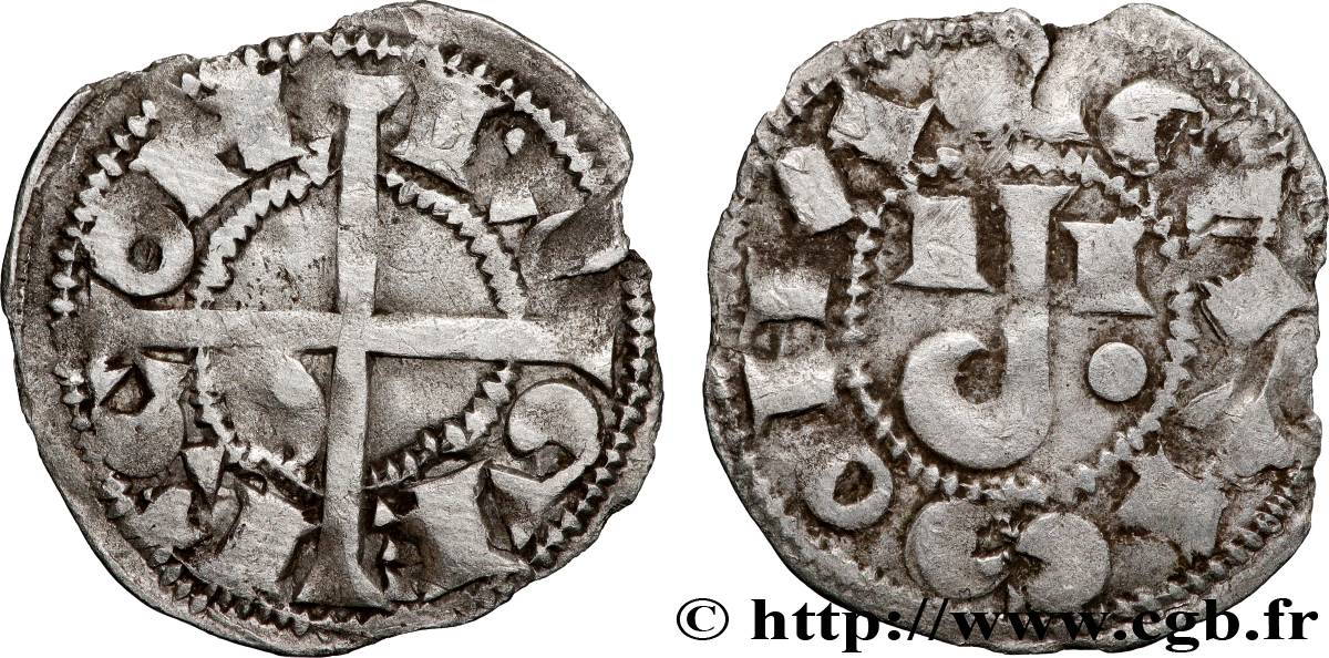 LANGUEDOC - VICOMTÉ DE CARCASSONNE - ROGER II Denier anonyme TB+