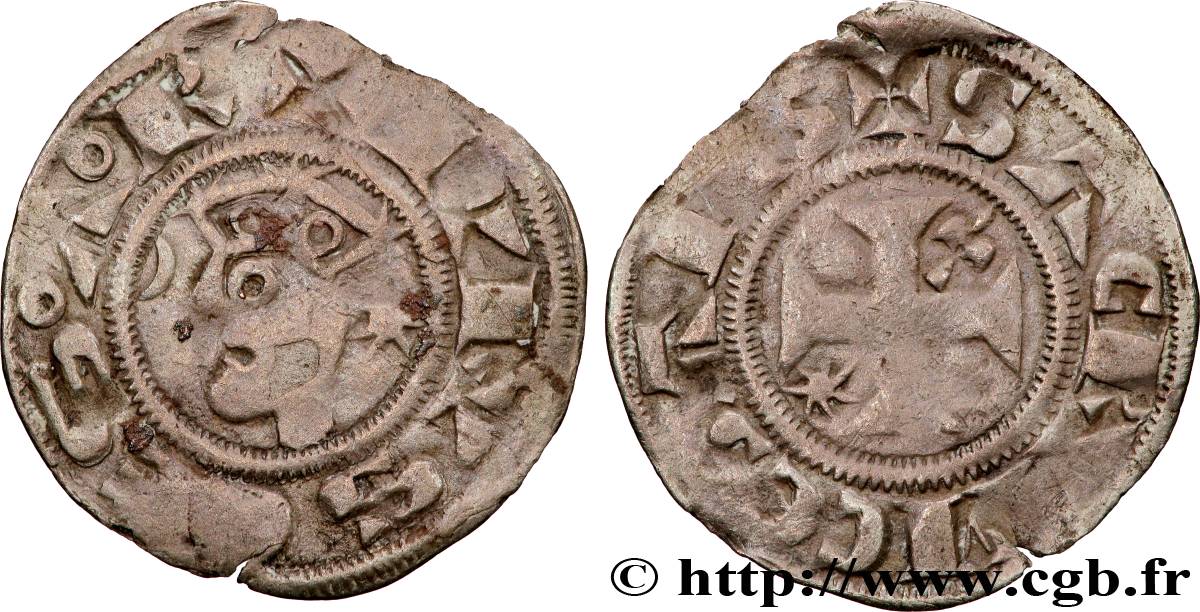 BERRY - COMTÉ DE SANCERRE - GUILLAUME III OU LOUIS Ier Denier TB+