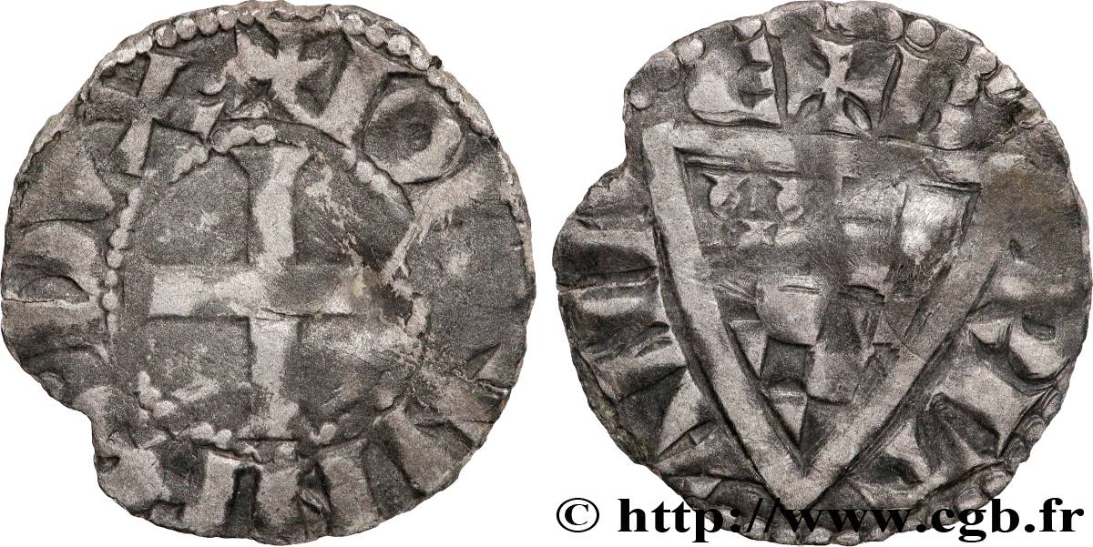 BRETAGNE - DUCHÉ DE BRETAGNE - JEAN III DIT LE BON Denier TB